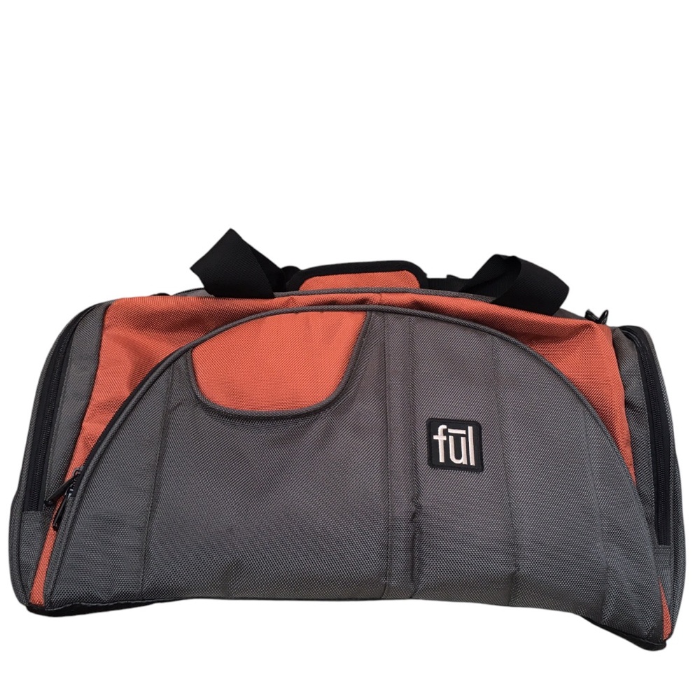 Ful Gray and Orange Sports Travel Vacation Bag  (L 21”X H 10.5”X W 12”)